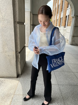 「mignon（ミニョン）のアイテム（デニムパンツ）」を使った、mioさん（レディース・165cm）の夏コーディネート