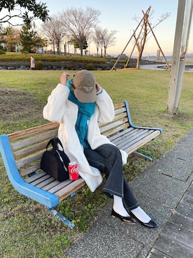 「mignon（ミニョン）のアイテム（ジャケット/アウター）」を使った、mioさん（レディース・165cm）の冬コーディネート