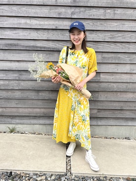 「mignon（ミニョン）のアイテム（帽子）」を使った、mioさん（レディース・165cm）の春コーディネート