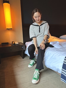 「mignon（ミニョン）のアイテム（パンツ）」を使った、mioさん（レディース・165cm）の春コーディネート