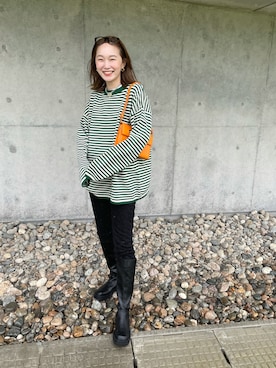 「mignon（ミニョン）のアイテム（ブーツ）」を使った、mioさん（レディース・165cm）の秋コーディネート