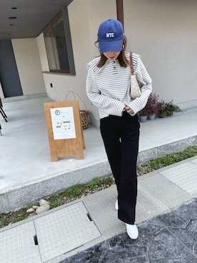 「mignon（ミニョン）のアイテム（帽子）」を使った、mioさん（レディース・165cm）の春コーディネート