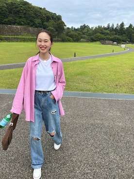 「mignon（ミニョン）のアイテム（デニムパンツ）」を使った、mioさん（レディース・165cm）の夏コーディネート