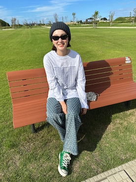 「mignon（ミニョン）のアイテム（帽子）」を使った、mioさん（レディース・165cm）の秋コーディネート