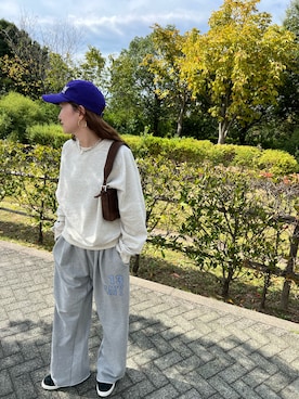 「mignon（ミニョン）のアイテム（帽子）」を使った、mioさん（レディース・165cm）の秋コーディネート