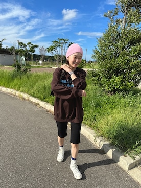 「mignon（ミニョン）のアイテム（スウェット）」を使った、mioさん（レディース・165cm）の秋コーディネート
