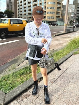 「mignon（ミニョン）のアイテム（帽子）」を使った、mioさん（レディース・165cm）の秋コーディネート