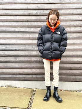 「mignon（ミニョン）のアイテム（ブーツ）」を使った、mioさん（レディース・165cm）の冬コーディネート