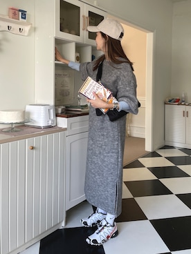 「mignon（ミニョン）のアイテム（帽子）」を使った、mioさん（レディース・165cm）の冬コーディネート