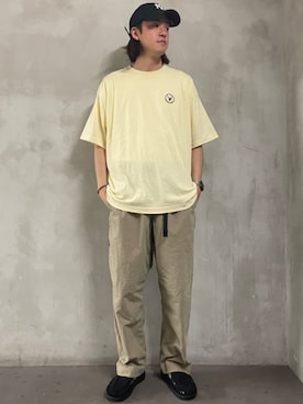 「大学生コーデ」｜「アイテム（キャップ）」を使った、FREAK'S STORE HEAD OFFICE MENさん（メンズ・174cm）の夏コーディネート
