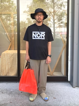 「FREAK'S STORE（フリークスストア）のアイテム（帽子）」を使った、FREAK'S STORE HEAD OFFICE MENさん（メンズ・174cm）の夏コーディネート