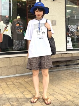 「FREAK'S STORE（フリークスストア）の限定展開 コットンナイロン ポケッタブル イージーショーツ/短パン ハーフパンツ ショートパンツ（その他パンツ、その他）」を使った、FREAK'S STORE HEAD OFFICE MENさん（メンズ・170cm）の夏コーディネート