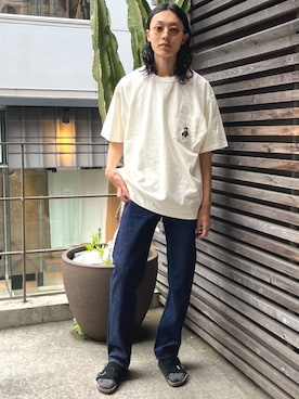 「orSlow（オアスロウ）のアイテム（パンツ）」を使った、FREAK'S STORE HEAD OFFICE MENさん（メンズ・178cm）の春コーディネート