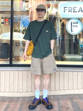 「SUBLIME（サブライム）のアイテム（帽子）」を使った、FREAK'S STORE HEAD OFFICE MENさん（メンズ・177cm）の夏コーディネート