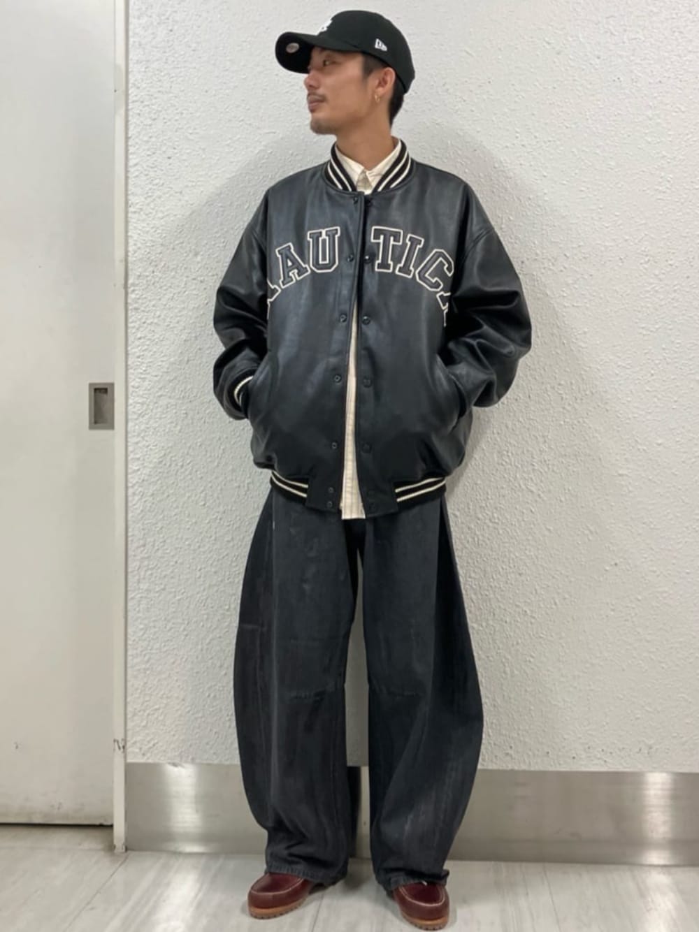 NAUTICA/ノーティカ Arch Logo Leather Award Jacket/アーチロゴ