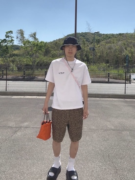 「FREAK'S STORE（フリークスストア）の限定展開 KAVU×FREAK'S STORE/カブー 別注 ビッグシルエット バックプリント Tシャツ / DOG（Tシャツ/カットソー、ホワイト系）」を使った、FREAK'S STORE HEAD OFFICE MENさん（メンズ・170cm）の夏コーディネート