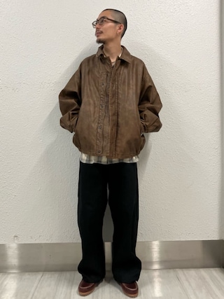 ジャケット・アウター NAUTICA Faded Vegan Leather Blouson New Arrival】 Faded Vegan Leather Blouson Color: Brown,Black Size