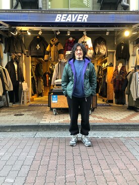 「MANASTASH（マナスタッシュ）のアイテム（ダウンジャケット/コート）」を使った、A.高橋さん（メンズ・171cm）の秋コーディネート