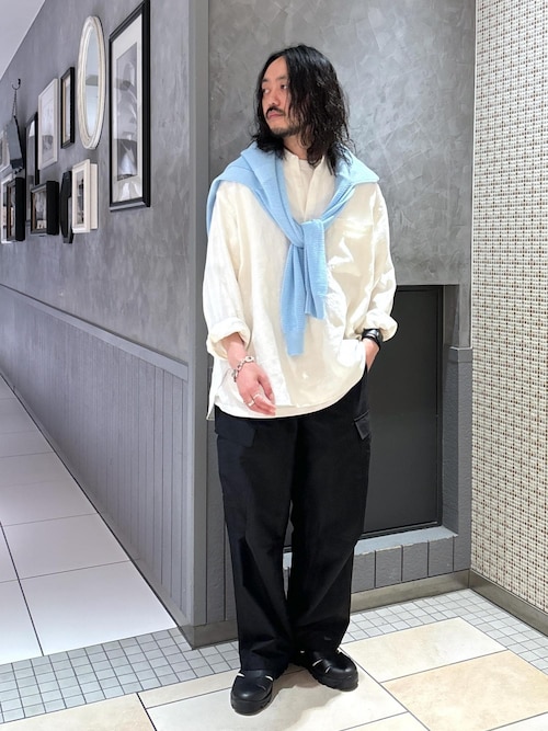 リネンミックス メッシュ編み ニット プルオーバー / UNISEX