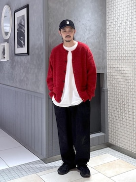 「アイテム（カーディガン/ボレロ）」を使った、モリタさん（メンズ・171cm・30代）の秋コーディネート
