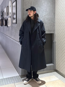 「アイテム（トレンチコート）」を使った、モリタさん（メンズ・171cm・40代）の冬コーディネート