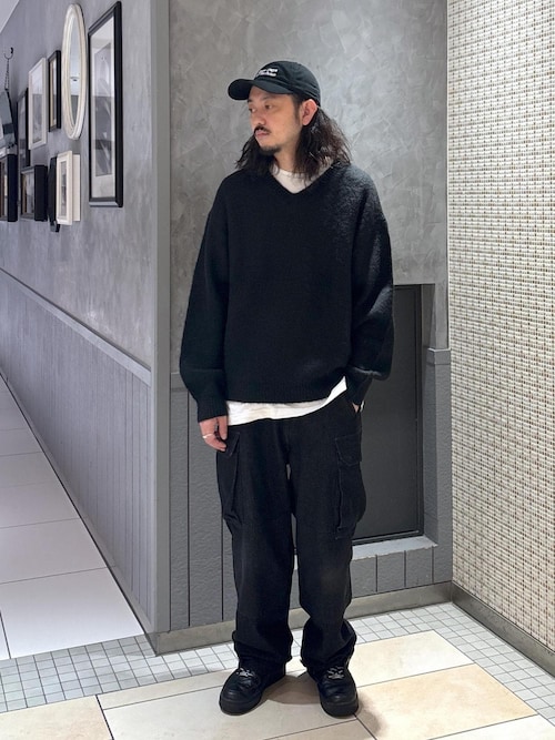 モヘアミックス オーバーサイズ Vネックプルオーバー / ユニセックス