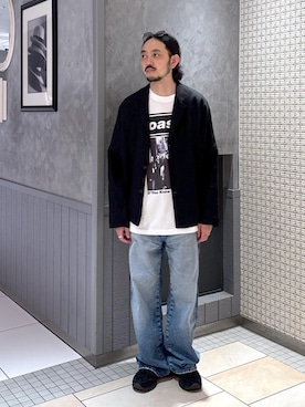 「アイテム（テーラードジャケット）」を使った、モリタさん（メンズ・171cm）の夏コーディネート
