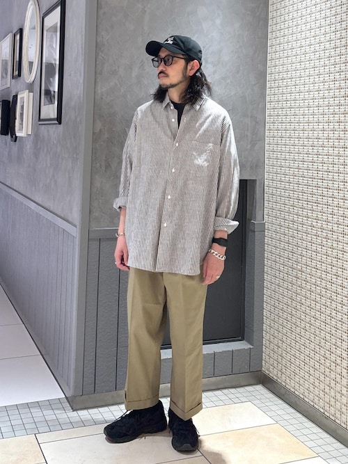 【撥水】ワンプリーツ クロップドシルエット チノパンツ