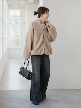 【Spick&Span】グログランフーディーミディーブルゾン Spick&Span】グログランフーディーミディーブルゾン