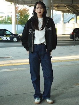 「BEN DAVIS（ベンデイビス）のアイテム」を使った、BENCH AT THE GREENEさん（レディース・158cm）の冬コーディネート