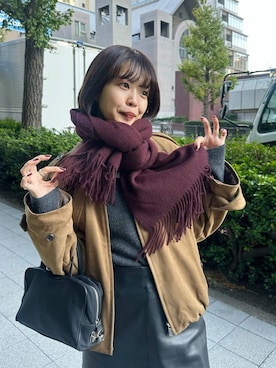 「アイテム（ストール/ショール）」を使った、ａｉｋａさん（レディース・168cm）の秋コーディネート