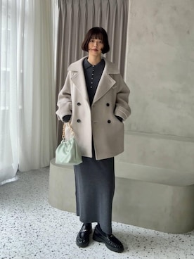 「アイテム（ピーコート）」を使った、ａｉｋａさん（レディース・168cm）の秋コーディネート