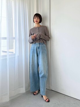 「A part by（アパートバイ）のルーズデニム（デニムパンツ）」を使った、ａｉｋａさん（レディース・168cm）の春コーディネート