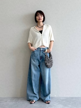 「A part by（アパートバイ）のルーズデニム（デニムパンツ）」を使った、ａｉｋａさん（レディース・168cm）の夏コーディネート