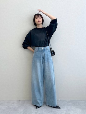 「A part by（アパートバイ）のルーズデニム（デニムパンツ）」を使った、ａｉｋａさん（レディース・168cm）の夏コーディネート