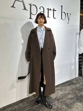 「アイテム（ステンカラーコート）」を使った、ａｉｋａさん（レディース・168cm・30代）の秋コーディネート