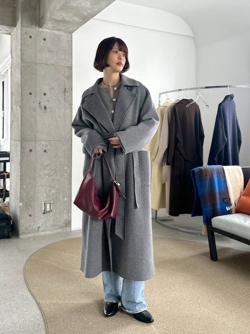 カシープ3WAYスタンドロングコート（ステンカラーコート）｜A