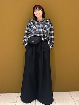 「FREAK'S STORE（フリークスストア）の配色ニット帽/ニットキャップ/ビーニー（ニットキャップ/ビーニー）」を使った、FREAK'S STORE HEAD OFFICE WOMENさん（レディース・158cm）の秋コーディネート