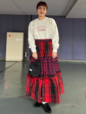 「巾着バッグ」｜「アイテム（その他シューズ）」を使った、FREAK'S STORE HEAD OFFICE WOMENさん（レディース・160cm）の冬コーディネート