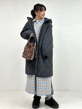 「アイテム（シャツワンピース）」を使った、FREAK'S STORE HEAD OFFICE WOMENさん（レディース・161cm）の秋コーディネート