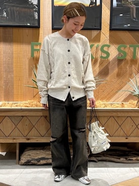「FREAK'S STORE（フリークスストア）のアイテム（バレエシューズ）」を使った、FREAK'S STORE HEAD OFFICE WOMENさん（レディース・155cm）の秋コーディネート