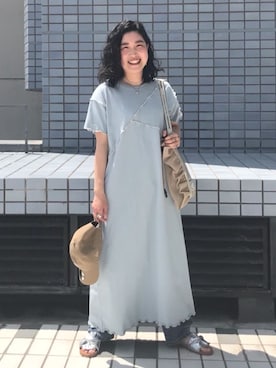 「FREAK'S STORE（フリークスストア）のNew Era × FREAK'S STORE/ニューエラ 別注 9TWENTY MINI LOGO CAP/ナイントゥエンティ ミニロゴキャップ/ニューエラ（キャップ）」を使った、FREAK'S STORE HEAD OFFICE WOMENさん（レディース・155cm）の春コーディネート