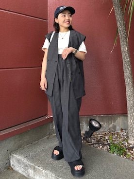 「FREAK'S STORE（フリークスストア）のアイテム（帽子）」を使った、FREAK'S STORE HEAD OFFICE WOMENさん（レディース・147cm）の春コーディネート