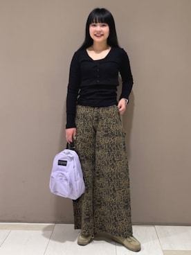 「FREAK'S STORE（フリークスストア）のペインター ワイドパンツ/コットンワイドパンツ/ワイドデニム（チノパンツ、その他）」を使った、FREAK'S STORE HEAD OFFICE WOMENさん（レディース・159cm）の夏コーディネート