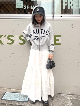 「アイテム（パーカー）」を使った、FREAK'S STORE HEAD OFFICE WOMENさん（レディース・156cm）の夏コーディネート