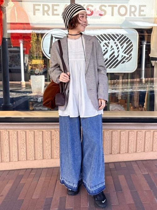 とろみ ワイドデニムパンツ/リヨセルデニム ワイドパンツ