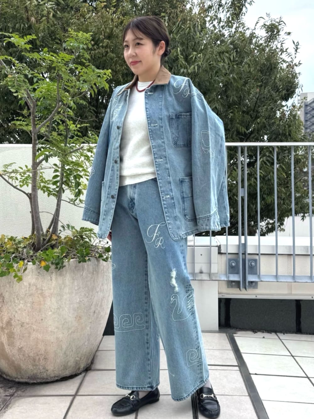 Freada/フリーダ チェーンステッチ デニム カバーオールを使った人気