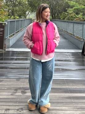 「アイテム（ダウンベスト）」を使った、FREAK'S STORE HEAD OFFICE WOMENさん（レディース・160cm）の秋コーディネート