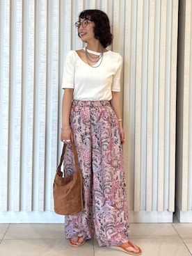 「FREAK'S STORE（フリークスストア）のアイテム（ファッション雑貨）」を使った、FREAK'S STORE HEAD OFFICE WOMENさん（レディース・154cm）の夏コーディネート