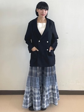 「アイテム（テーラードジャケット）」を使った、FREAK'S STORE HEAD OFFICE WOMENさん（レディース・152cm）の夏コーディネート